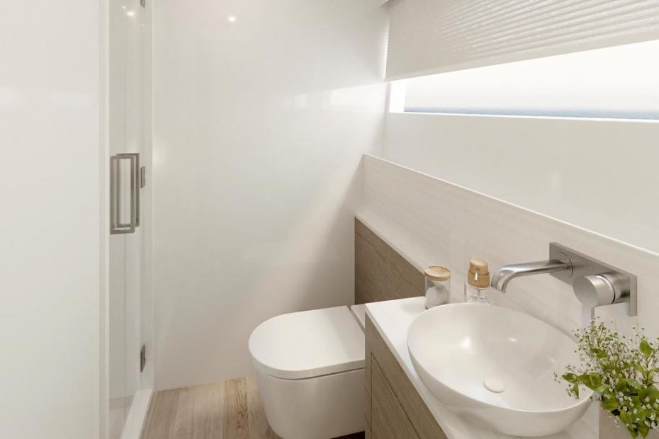 Sanitärer Komfort auf kleinem Raum: Das Gäste.WC mit der Miena-Waschale. 