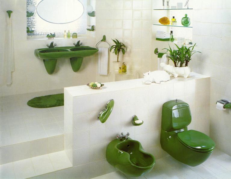 "Moosgrün" gehörte in den 1970-Jahren zu den beliebten Effektfarben (Foto: Villeroy & Boch)